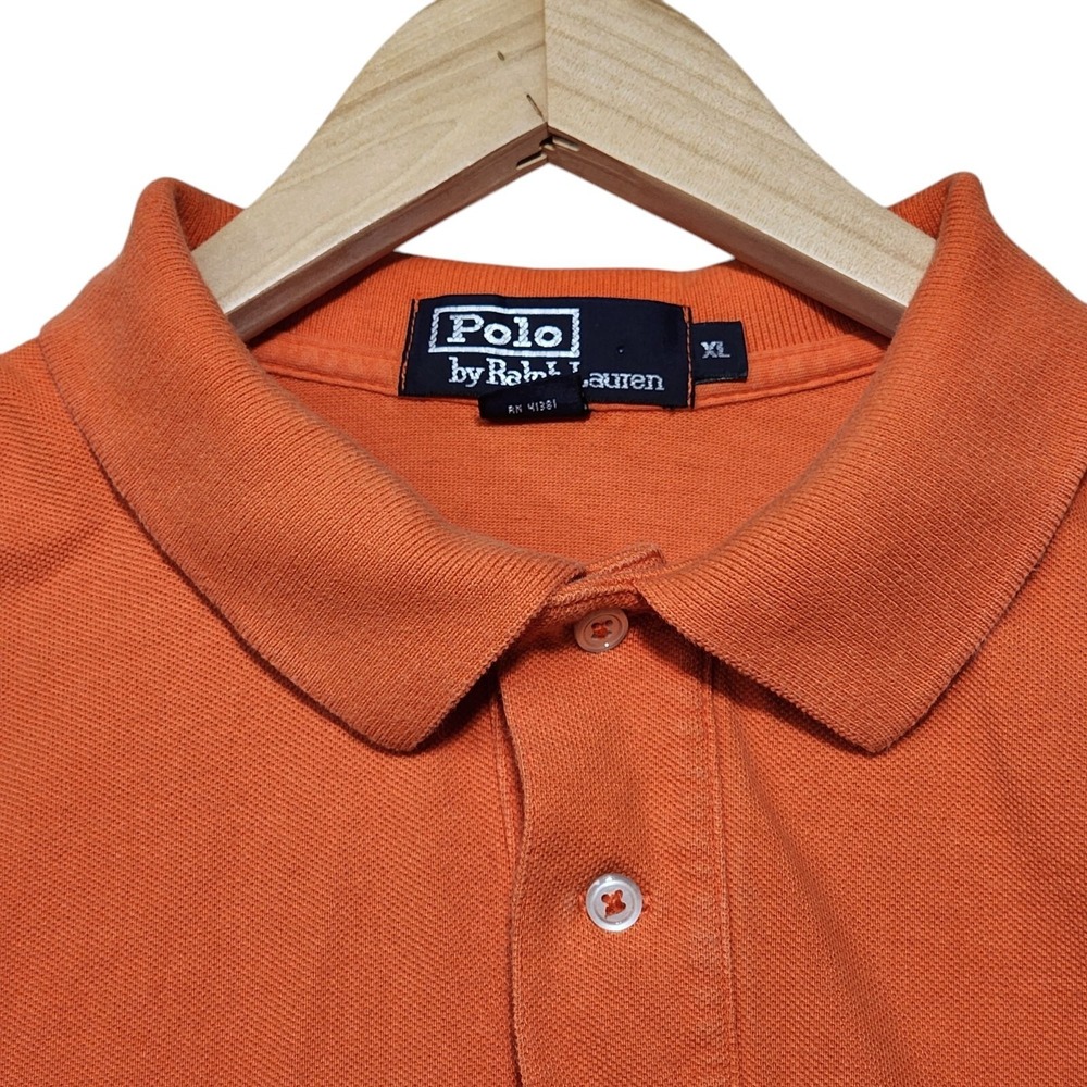 Polo Ralph Lauren Polo Shirt Men XL Orange Short Sleeve Pique Cotton Classic